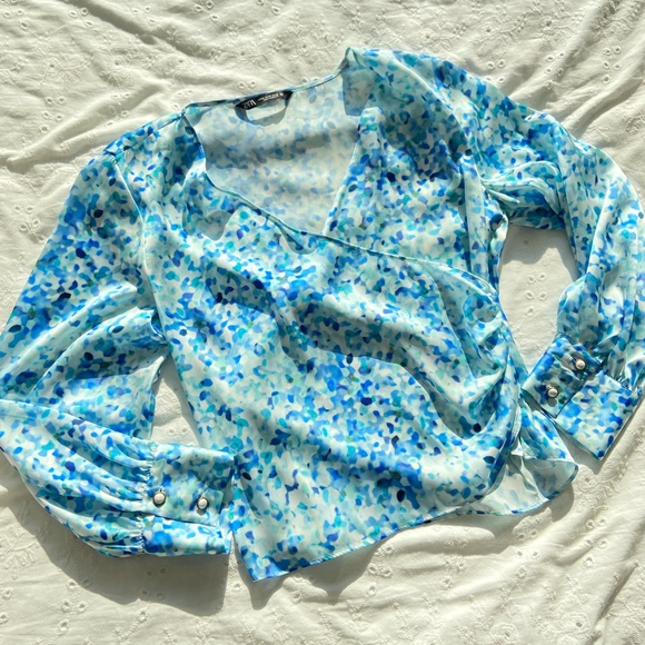 Zara Floral Long Sleeve Blouse (Size M) - Picture 1 of 5